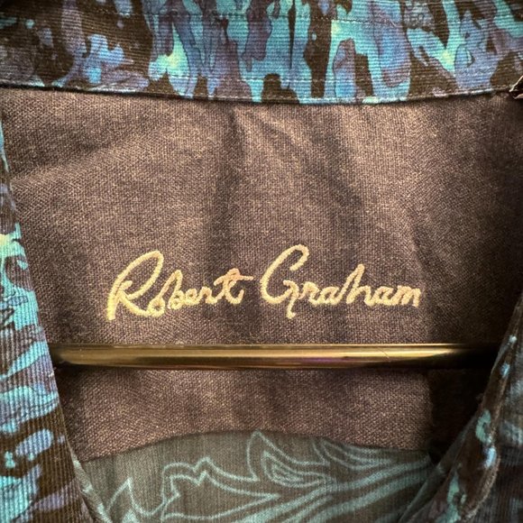 Robert Graham Tarvos Dark Teal Corduroy Paisley - Picture 3 of 5